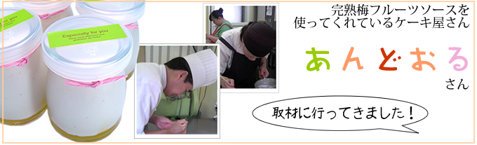 完熟梅フルーツソースを使ってくれているケーキ屋さん あんどおるさんに取材させて貰いました!
