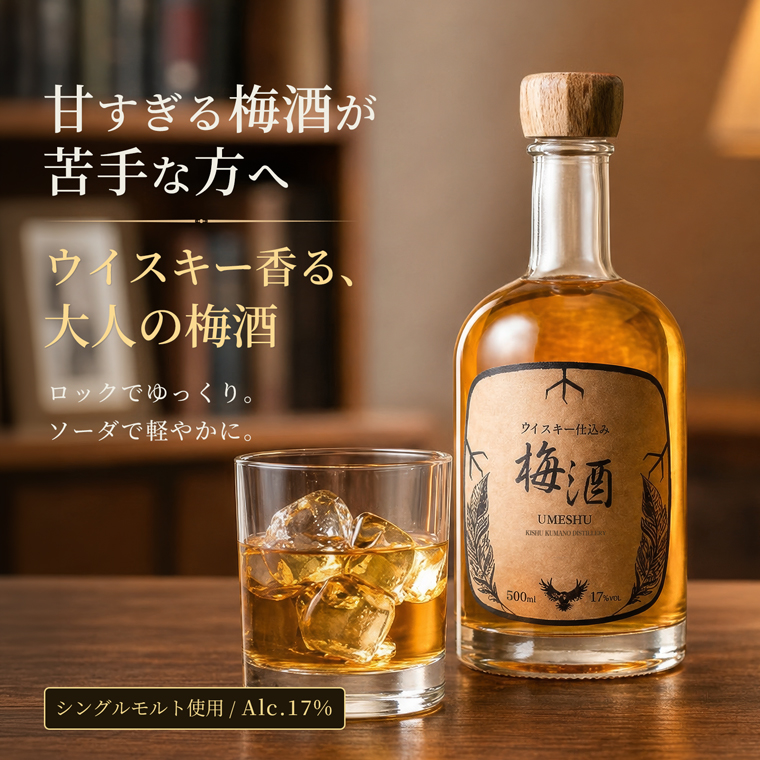 甘すぎる梅酒が苦手な方へ向けたウイスキー仕込みの梅酒の飲用シーン