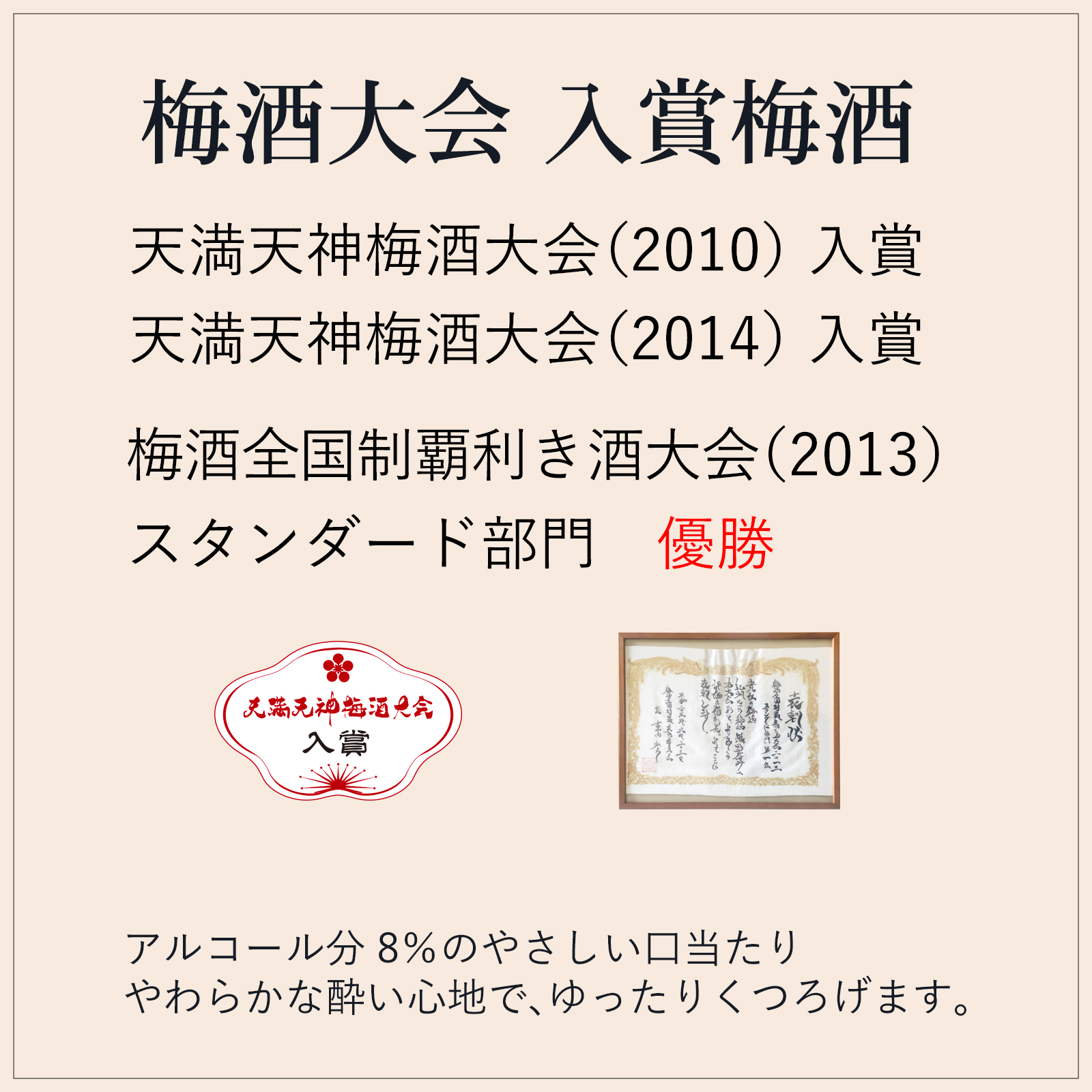 にごり梅酒熊野かすみ 受賞歴