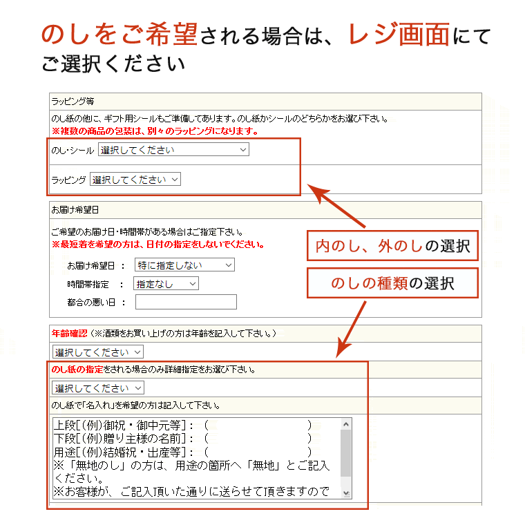 のしをご希望の場合